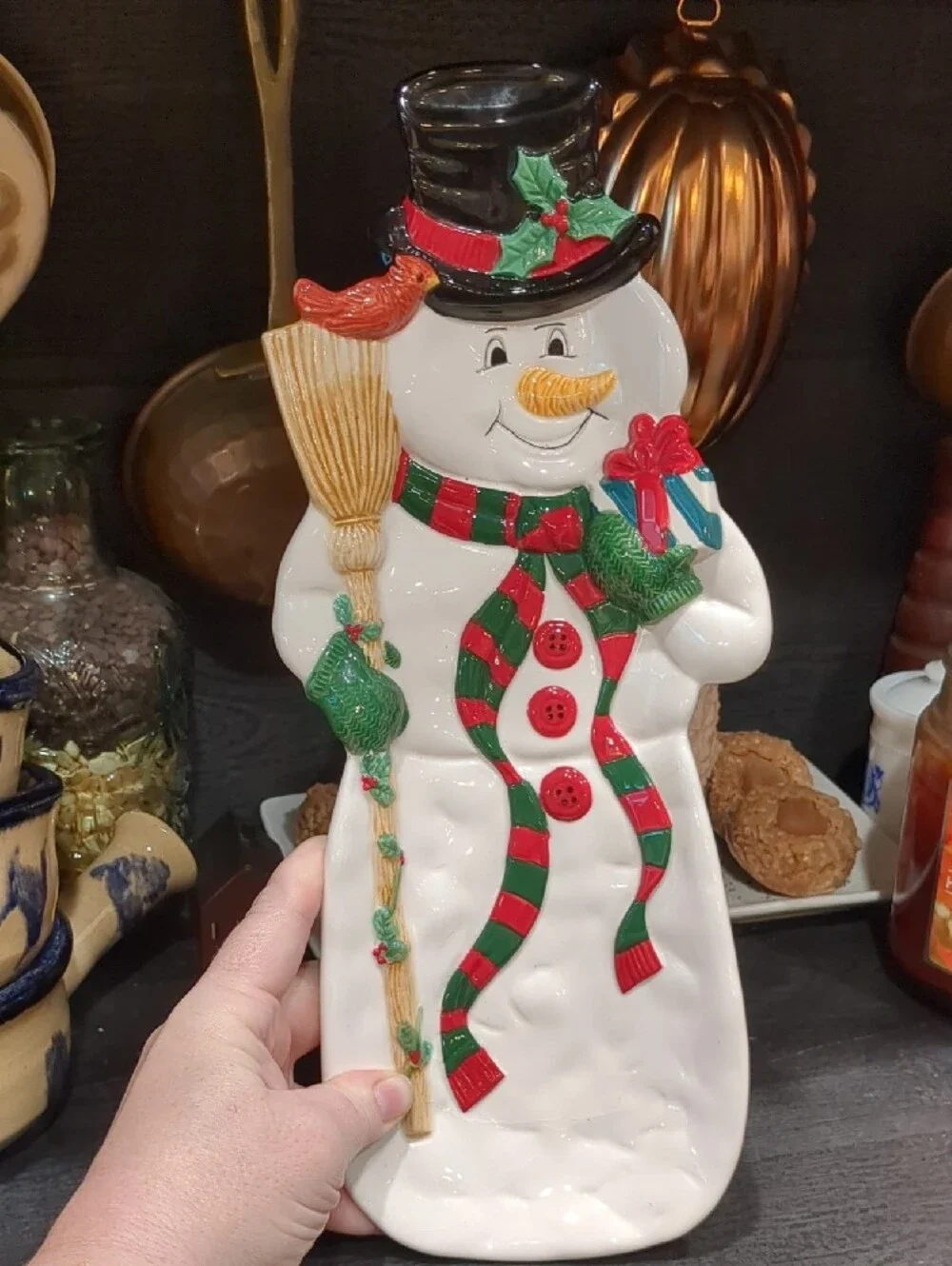 Fitz and Floyd Snack Therapy Snowman Snack Tray